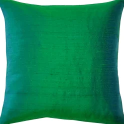 Sankara Emerald Green Silk Throw Pillow 20x20