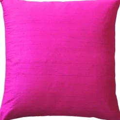 Sankara Fuchsia Pink Silk Throw Pillow 18x18