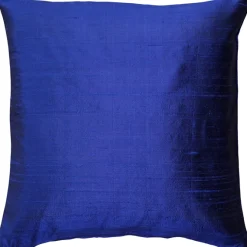 Sankara Ink Blue Silk Throw Pillow 20x20