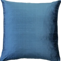 Sankara Marine Blue Silk Throw Pillow 18x18