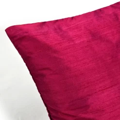Sankara Raspberry Red Silk Throw Pillow 16x16