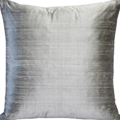 Sankara Silver Silk Throw Pillow 20x20
