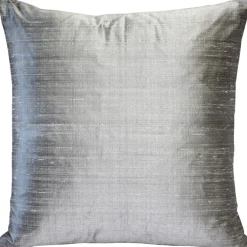 Sankara Silver Silk Throw Pillow 18x18