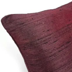 Sankara Wine Silk Throw Pillow 16x16
