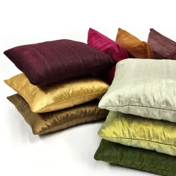 Sankara Wine Silk Throw Pillow 16x16
