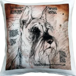 Schnauzer Cropped Ears Dog Pillow 17x17