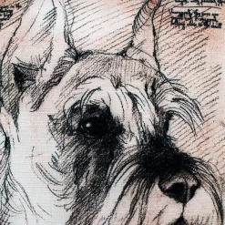 Schnauzer Cropped Ears Dog Pillow 17x17