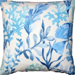 Sea Garden Blue Throw Pillow 20X20