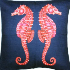 Sea Island Sea Horse Reflect Throw Pillow 20x20