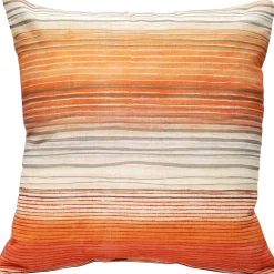 Sedona Stripes Orange Throw Pillow 17x17