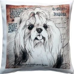 Shih Tzu Top Knot Dog Pillow 17x17