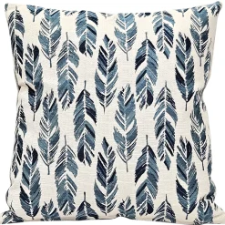 Skyward Plumage Blue Woven Throw Pillow 21x21