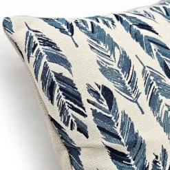 Skyward Plumage Blue Woven Throw Pillow 21x21