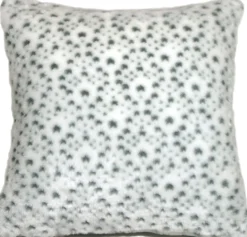 Snow Leopard Faux Fur 20x20 Throw Pillow