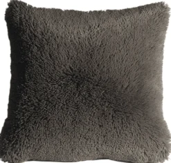 Soft Plush Gray 20x20 Throw Pillow