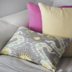 Solo Gray Ikat Throw Pillow 12x20