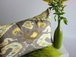 Solo Gray Ikat Throw Pillow 12x20
