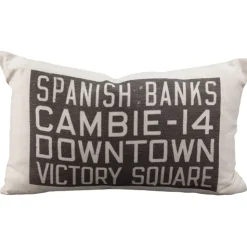Spanish Banks Bus Scroll Throw Pillow