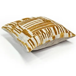 Spanish Steps Gold Velvet Throw Pillow 16x16