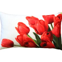 Spring Tulips Throw Pillow 12x19