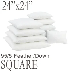24" Square Feather Down Pillow Form