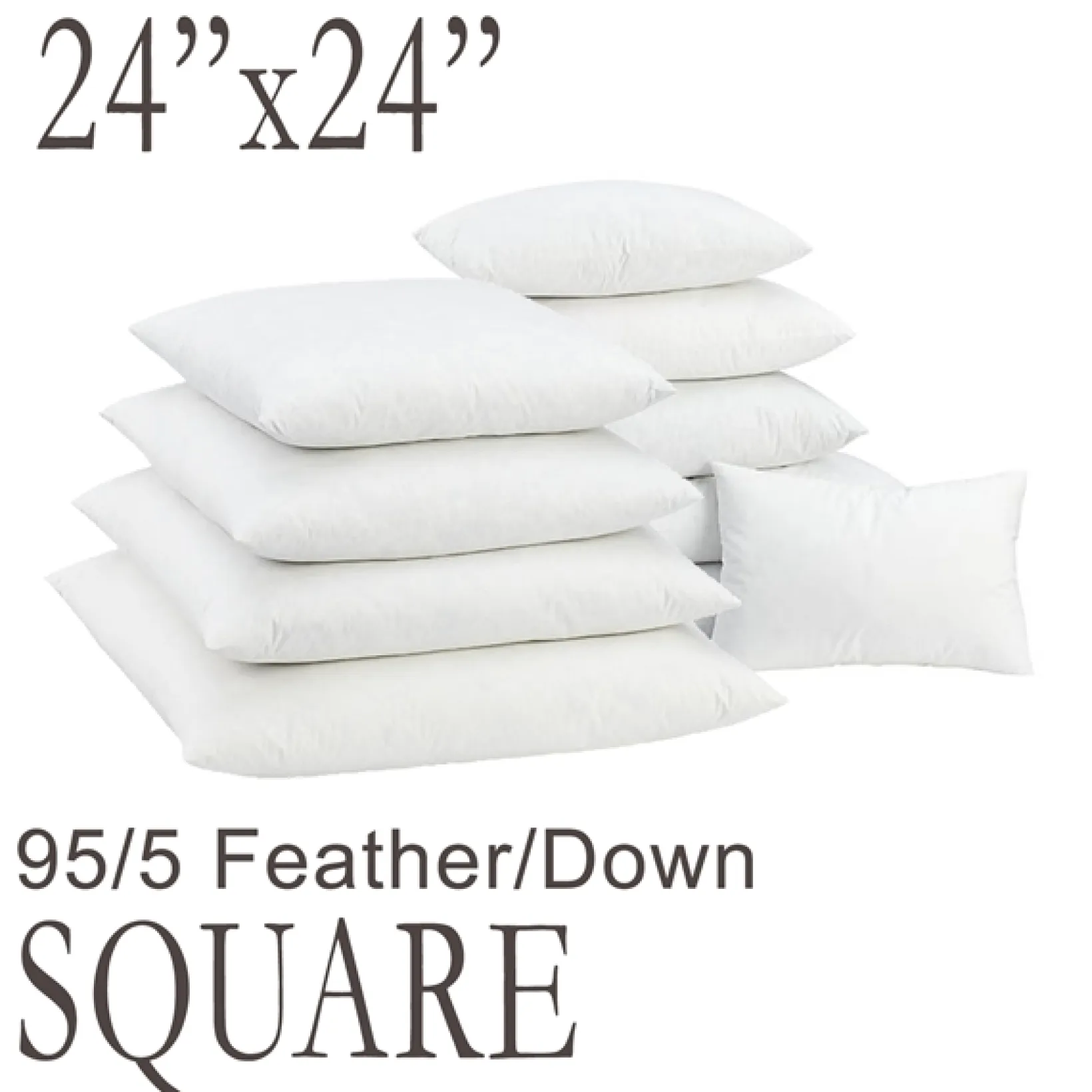 24" Square Feather Down Pillow Form