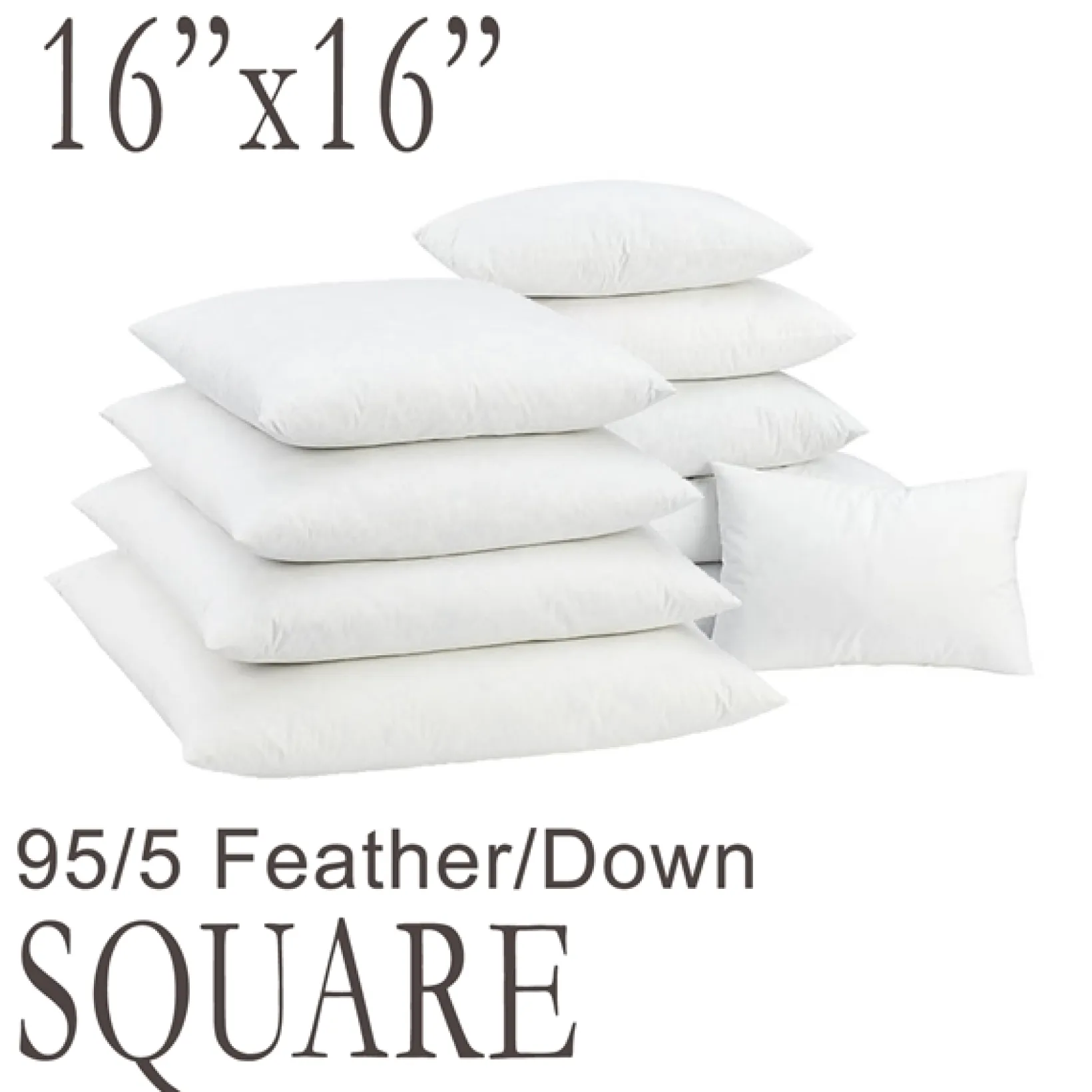 16" Square Feather Down Pillow Form