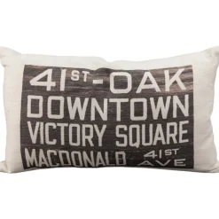 41st and Oak Bus Scroll Throw Pillow