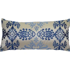 Sumatra Fountain Embroidered Silk Decorative Throw Pillow 12x24