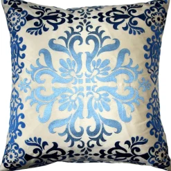 Sumatra Fountain Embroidered Silk Decorative Throw Pillow 21x21