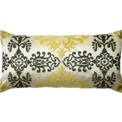 Sumatra Medallion Embroidered Silk Decorative Throw Pillow 12x24