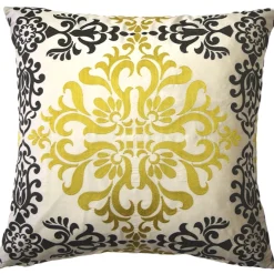 Sumatra Medallion Embroidered Silk Decorative Throw Pillow 21x21