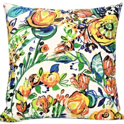 Summer Bloom Floral Throw Pillow 25x25