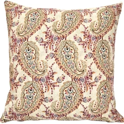 Sunset Paisley Cotton Square Throw Pillow 25x25