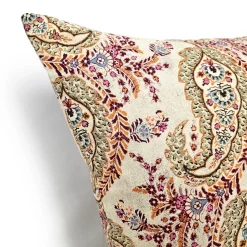 Sunset Paisley Cotton Square Throw Pillow 25x25