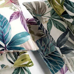 Thai Garden Blue Leaf Throw Pillow 12x20
