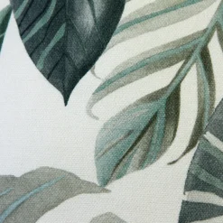 Thai Garden Gray Leaf Throw Pillow 20x20