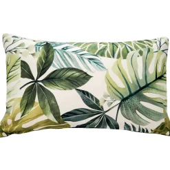 Thai Garden Green Leaf Throw Pillow 12x20