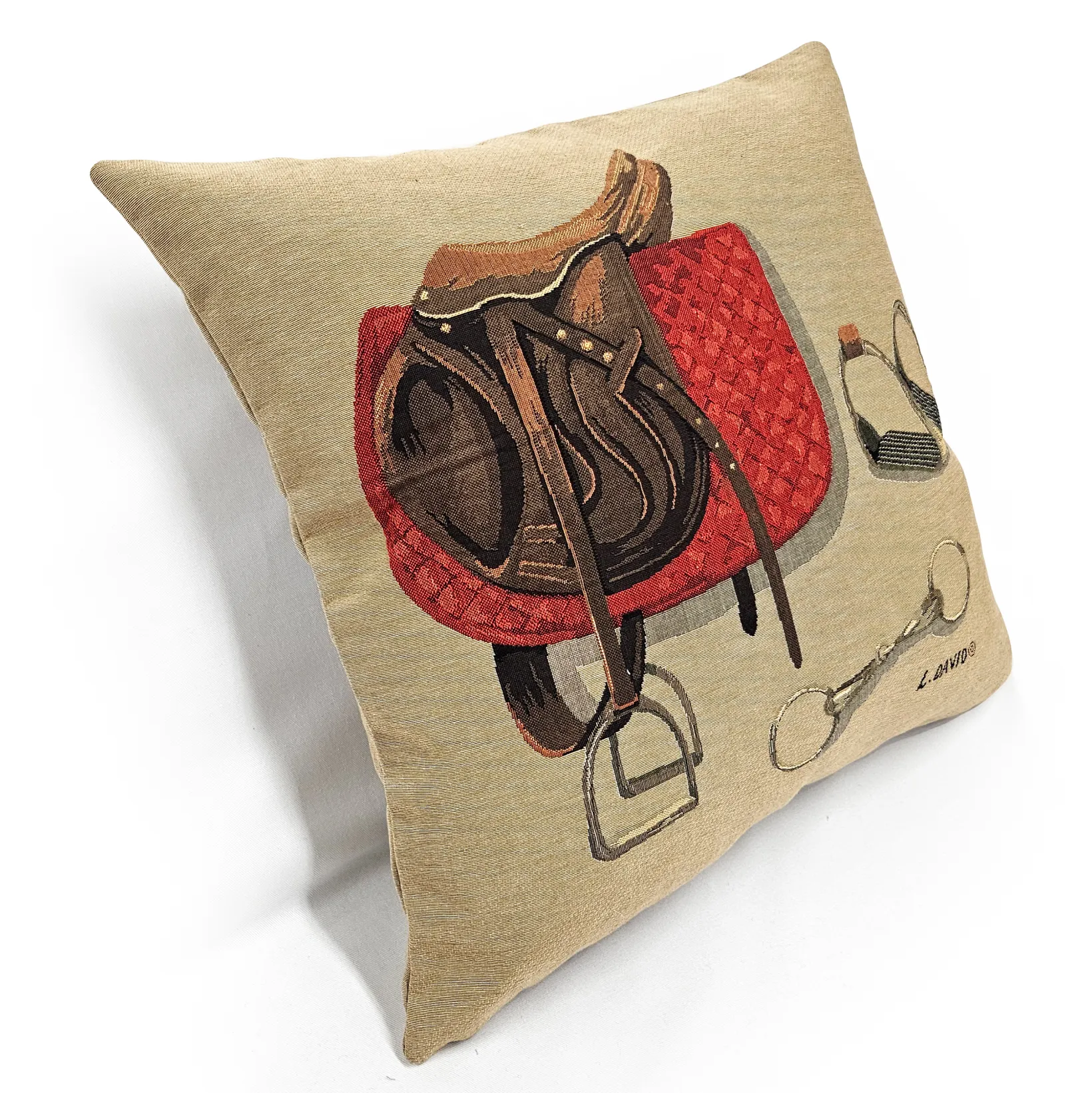 The Saddle Room Belgian Tapestry Throw Pillow 19x19