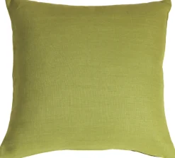 Tuscany Linen Apple Green Throw Pillow 17x17