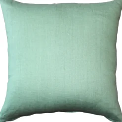 Tuscany Linen Aqua Green Throw Pillow 20x20