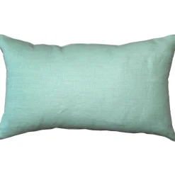 Tuscany Linen Aqua Green Throw Pillow 12x19