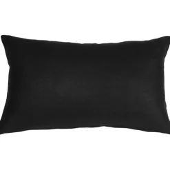 Tuscany Linen Black Throw Pillow 12x19