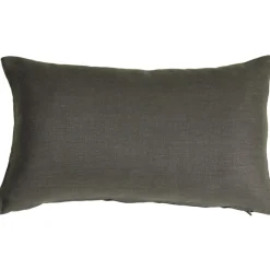 Tuscany Linen Charcoal Gray Throw Pillow 12x19