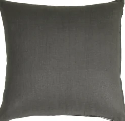 Tuscany Linen Charcoal Gray Throw Pillow 17x17