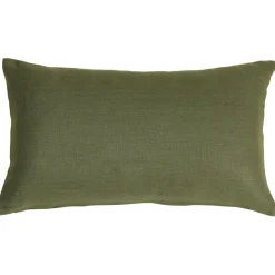 Tuscany Linen Fig Green Throw Pillow 12x19