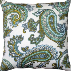 Tuscany Linen Forest Paisley Throw Pillow 22x22