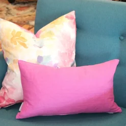 Tuscany Linen Orchid Pink Throw Pillow 12x19