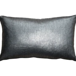 Tuscany Linen Platinum Metallic 12x19 Throw Pillow