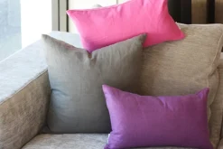 Tuscany Linen Purple Throw Pillow 12x19